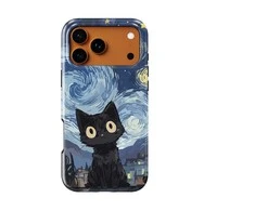 Voltuna Dėklas „Starry-Eyed Cat“ su MagSafe Apple iPhone 13-17 modeliams