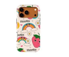 Voltuna Dėklas „Strawberry Rainbow Love“ su MagSafe Apple iPhone 13-17 modeliams