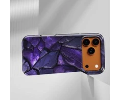 Voltuna Dėklas „Violetinė Crystal Shards“ su MagSafe Apple iPhone 13-17 modeliams