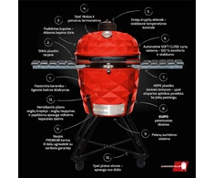 Kamado Club KAMADOCLUB PRO 2 PREMIUM+ KEPSNINĖ, RAUDONA