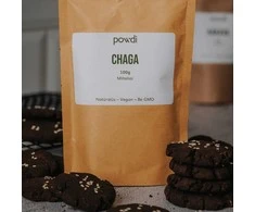 Powdi Chaga (juodųjų beržo grybų) milteliai, 100 g – stiprus antioksidantas imunitetui, energijai ir kasdieniam tonusui