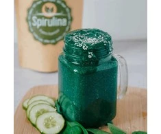 Powdi Ekologiška Spirulina milteliai, 200 g – melsvadumblis maisto papildas be priedų, natūralus baltymų ir geležies šaltinis energijai, imunitetui ir žarnynui