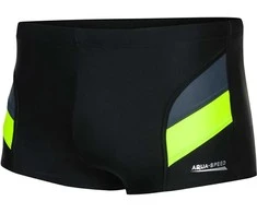 AQUA SPEED Men's Aron Boxer Juodas/Pilkas/Fluo Geltona