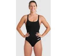 ARENA Women's Team Swimsuit Swim Pro Back Solid Juodas/Baltas