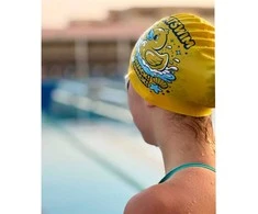 LATSWIM Junior Silicone Swim Cap Quack! Quac