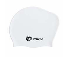 LATSWIM Long Hair Silicone Swim Cap Baltas/Juodas