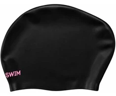 LATSWIM Long Hair Silicone Swim Cap Juodas