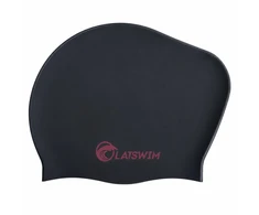 LATSWIM Long Hair Silicone Swim Cap Juodas/Magenta