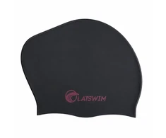 LATSWIM Long Hair Silicone Swim Cap Juodas/Magenta