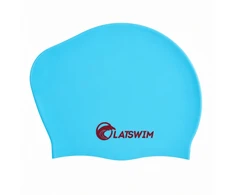 LATSWIM Long Hair Silicone Swim Cap Mint/Magenta