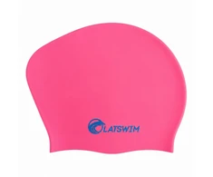 LATSWIM Long Hair Silicone Swim Cap Rožinė/Light Mėlyna