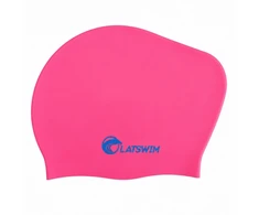 LATSWIM Long Hair Silicone Swim Cap Rožinė/Light Mėlyna