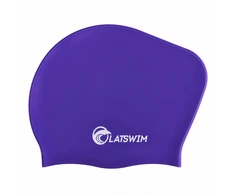 LATSWIM Long Hair Silicone Swim Cap Violetinė/Baltas
