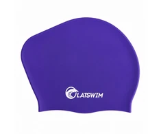 LATSWIM Long Hair Silicone Swim Cap Violetinė/Baltas