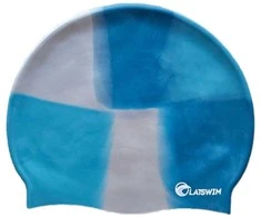 LATSWIM Multicolor Silicone Swim Cap Sidabrinis/Turquoise