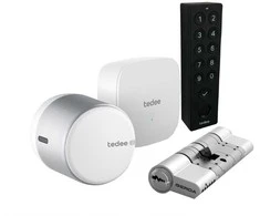 Išmanios spynos Tedee GO2 komplektas – su klaviatūra + durų sensorius DOVANŲ!