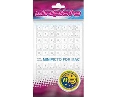 Kolm Lovi Minipicto Minipikto klaviatūros lipdukas EST/RUS KB-MAC-EE-RU-WHT, balta/pilka/mėlyna