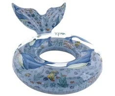 Little Dutch Big swim ring with whale tail ´Ocean World´ 90 cm