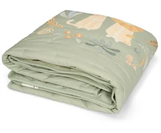 Little Dutch Cot Blanket quilted embroidery `Safari Wonders Žalias´ 110×140 cm