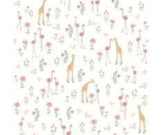 Little Dutch Fleece Wallpaper ´Blooming Safari´