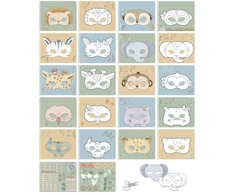 Little Dutch Masks Craft Book with Scissor ´Safari Friends´