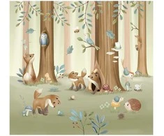 Little Dutch Photo Wallpaper fleece ´Forest Friends´ 300x280 cm