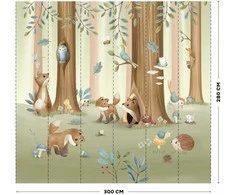 Little Dutch Photo Wallpaper fleece ´Forest Friends´ 300x280 cm