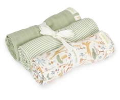 Little Dutch Swaddles set muslin 3 pcs `Safari Wonders´ 70 x 70 cm