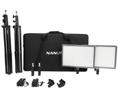 Nanlite lumipad 25 led 2 šviesos rinkinys su stovu ir maišeliu
