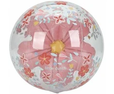 Rožinė Little Dutch Paplūdimio kamuolys su 3D figūra ´Rožinė Flowers´