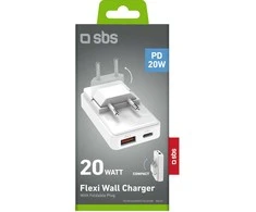 SBS 20W USB-A, USB-C, plokščias