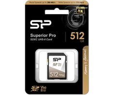 Kietasis diskas Silicon Power atminties kortelė SDXC 512GB Superior Pro UHS-II