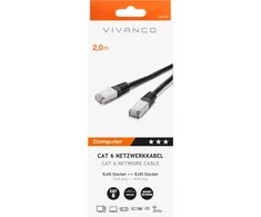 Vivanco tinklo kabelis CAT 6 2m, juodas (45316)