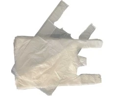 Baltas polietileninis marškinėlių tipo maišelis, HDPE, 300+(2x100)х600mm (100 vnt.)