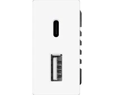 1/2 greito krovimo lizdas Feelspot USB+C, be rėmelio, baltas, 20W