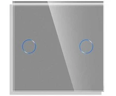 Dvipolis sensorinis jungiklio dangtelis Feelspot, pilkas, 47x47mm