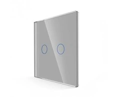 Dvipolis sensorinis jungiklio dangtelis Feelspot, pilkas, 86x86mm