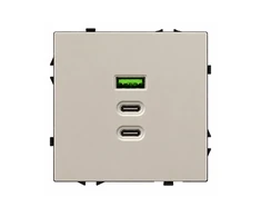 Greito krovimo USB rozetė su A+C+C jungtimis Feelspot FSACC65CA, 65 W, kašmyro
