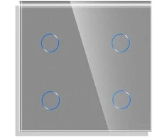 Keturpolis sensorinis jungiklio dangtelis Feelspot, pilkas, 47x47mm