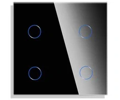 Keturpolis sensorinis jungiklio dangtelis Feelspot, juodas, 47x47mm