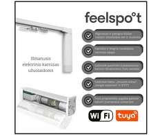 Virdulys Išmanusis elektrinis užuolaidų bėgelis (5.2m) Feelspot FS-CM05W-5W WiFi, Tuya