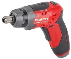 Akumuliatorinis suktuvkas FESTA 1/4" 3,6V 1,5Ah, komplektas su įkrovikliu ir priedais 28008