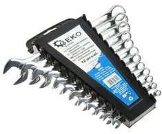 Kilpinių nikeliuotų raktų rinkinys 6-22 mm 12 vnt. CRV GEKO G11142