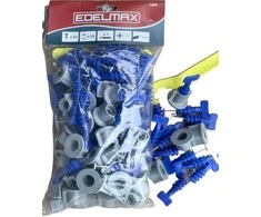 Plytelių išlyginimo sistema daugkartinė 50vnt. 1 raktas 1,5-5mm EDELMAX 1660