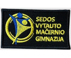 Sedos Vytauto Mačernio gimnazijos embelma, EMBLEMA: Emblema su prisiuvimu