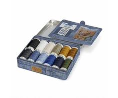 Gutermann siuvimo siūlų rinkinys džinsui metalinėje dėžutėje 799782