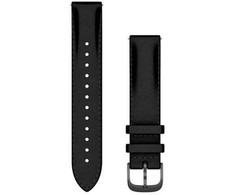 Garmin Acc, 18mm Band, Juodas Leather + Brushed Slate, WW/APAC