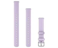 Garmin Lily 2 išmaniojo laikrodžio dirželis, 14 mm, violetinės spalvos silikoninis dirželis su sidabro spalvos detalėmis