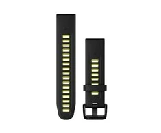 Garmin QuickFit 20 mm Silikoninis laikrodžio dirželis, Juoda/Geltonai žalia