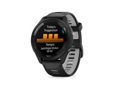 Išmanusis laikrodis Garmin Forerunner 265, Juodas apvadas ir korpusas su juodos ir pilkšvos spalvos silikoniniu dirželiu
